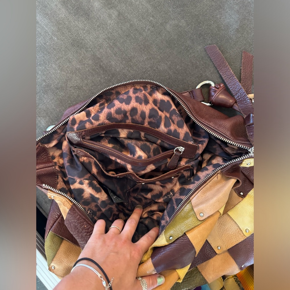 Leather patchwork tote purse - Picture 5 of 5